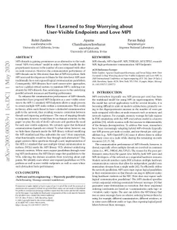 How I Learned to Stop Worrying About User-Visible Endpoints and Love MPI