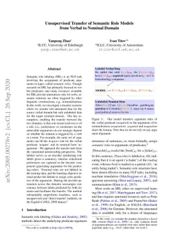 Unsupervised Transfer of Semantic Role Models from Verbal to Nominal
  Domain