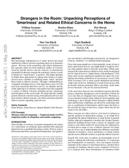 Strangers in the Room: Unpacking Perceptions of 'Smartness' and Related
  Ethical Concerns in the Home