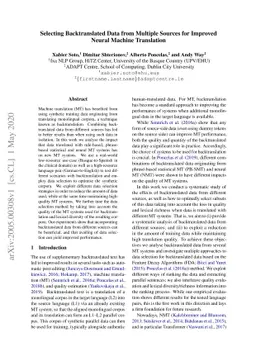 Selecting Backtranslated Data from Multiple Sources for Improved Neural
  Machine Translation
