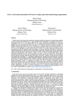 ACCL: Adversarial constrained-CNN loss for weakly supervised medical
  image segmentation