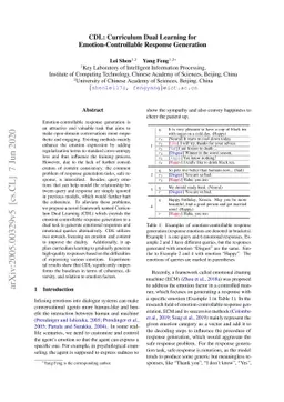 CDL: Curriculum Dual Learning for Emotion-Controllable Response
  Generation