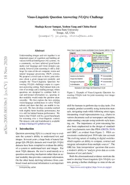 Visuo-Linguistic Question Answering (VLQA) Challenge