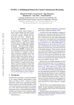 XCOPA: A Multilingual Dataset for Causal Commonsense Reasoning