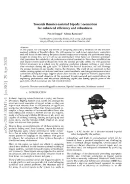 Towards thruster-assisted bipedal locomotion for enhanced efficiency and
  robustness