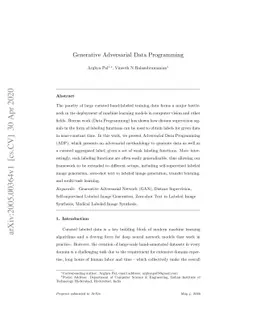 Generative Adversarial Data Programming