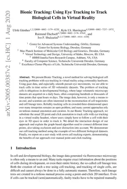 Bionic Tracking: Using Eye Tracking to Track Biological Cells in Virtual
  Reality