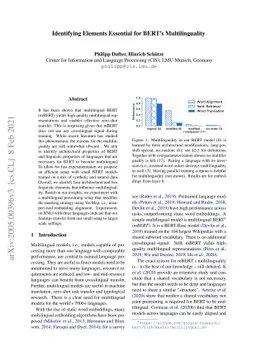 Identifying Necessary Elements for BERT's Multilinguality