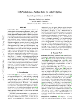 Style Variation as a Vantage Point for Code-Switching