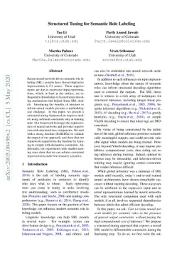 Structured Tuning for Semantic Role Labeling