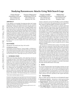 Studying Ransomware Attacks Using Web Search Logs