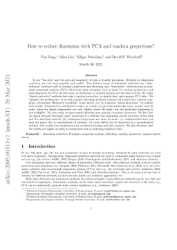 How to reduce dimension with PCA and random projections?
