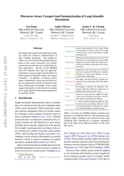 Discourse-Aware Unsupervised Summarization of Long Scientific Documents