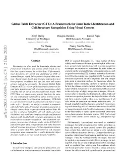 Global Table Extractor (GTE): A Framework for Joint Table Identification
  and Cell Structure Recognition Using Visual Context