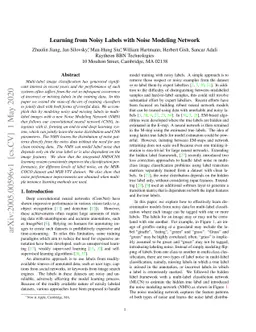Learning from Noisy Labels with Noise Modeling Network