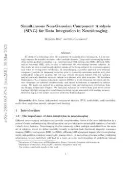 Simultaneous Non-Gaussian Component Analysis (SING) for Data Integration
  in Neuroimaging