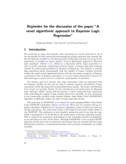 Rejoinder for the discussion of the paper "A novel algorithmic approach
  to Bayesian Logic Regression"