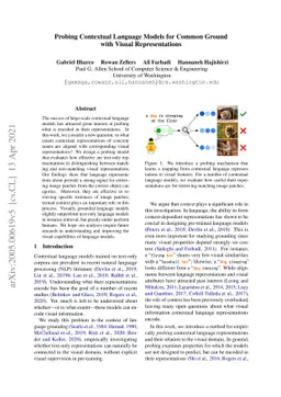 Probing Contextual Language Models for Common Ground with Visual
  Representations