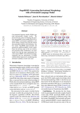 DagoBERT: Generating Derivational Morphology with a Pretrained Language
  Model