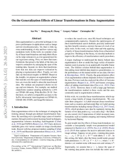 On the Generalization Effects of Linear Transformations in Data
  Augmentation