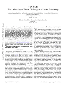 TEX-CUP: The University of Texas Challenge for Urban Positioning