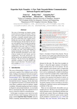 Expertise Style Transfer: A New Task Towards Better Communication
  between Experts and Laymen