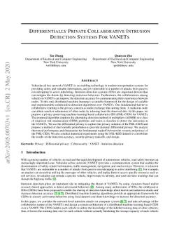 Differentially Private Collaborative Intrusion Detection Systems For
  VANETs