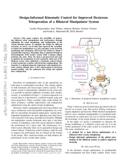 Design-Informed Kinematic Control for Improved Dexterous Teleoperation
  of a Bilateral Manipulator System