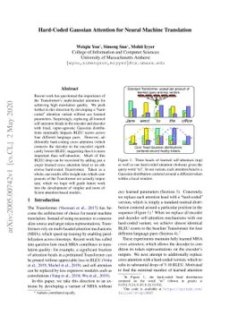 Hard-Coded Gaussian Attention for Neural Machine Translation