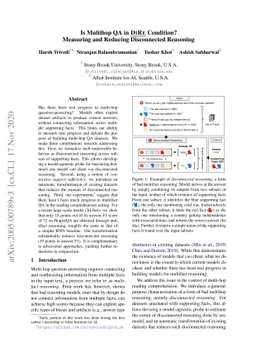 Is Multihop QA in DiRe Condition? Measuring and Reducing Disconnected
  Reasoning