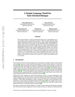 A Simple Language Model for Task-Oriented Dialogue