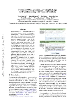ForecastQA: A Question Answering Challenge for Event Forecasting with
  Temporal Text Data