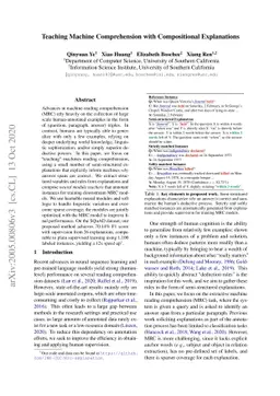 Teaching Machine Comprehension with Compositional Explanations