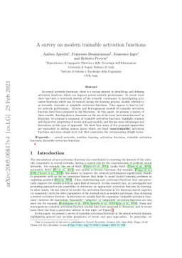 A survey on modern trainable activation functions