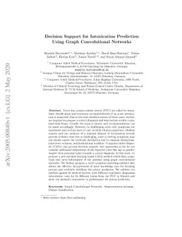 Decision Support for Intoxication Prediction Using Graph Convolutional
  Networks