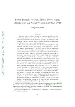 Lower Bounds for Non-Elitist Evolutionary Algorithms via Negative
  Multiplicative Drift