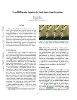 Neural Differential Equations for Single Image Super-resolution