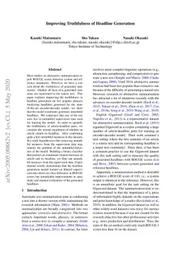 Improving Truthfulness of Headline Generation