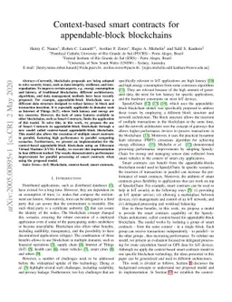 Context-based smart contracts for appendable-block blockchains