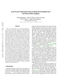Lossy Event Compression based on Image-derived Quad Trees and Poisson
  Disk Sampling
