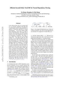 Efficient Second-Order TreeCRF for Neural Dependency Parsing
