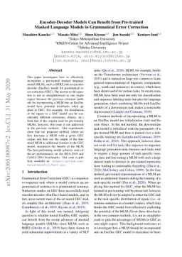 Encoder-Decoder Models Can Benefit from Pre-trained Masked Language
  Models in Grammatical Error Correction