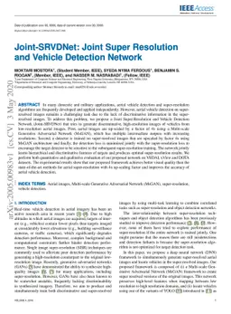 Joint-SRVDNet: Joint Super Resolution and Vehicle Detection Network