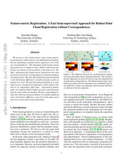 Feature-metric Registration: A Fast Semi-supervised Approach for Robust
  Point Cloud Registration without Correspondences