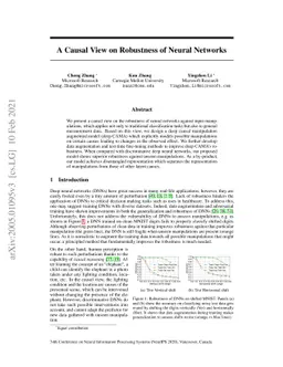 A Causal View on Robustness of Neural Networks