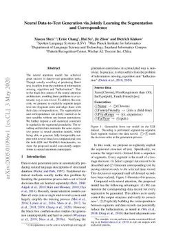 Neural Data-to-Text Generation via Jointly Learning the Segmentation and
  Correspondence