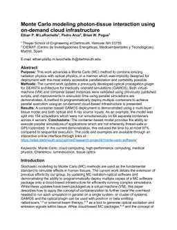 Monte Carlo modeling photon-tissue interaction using on-demand cloud
  infrastructure