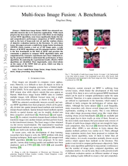 Multi-focus Image Fusion: A Benchmark
