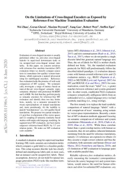 On the Limitations of Cross-lingual Encoders as Exposed by
  Reference-Free Machine Translation Evaluation