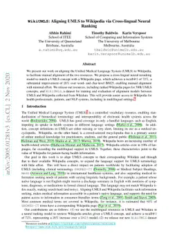 WikiUMLS: Aligning UMLS to Wikipedia via Cross-lingual Neural Ranking